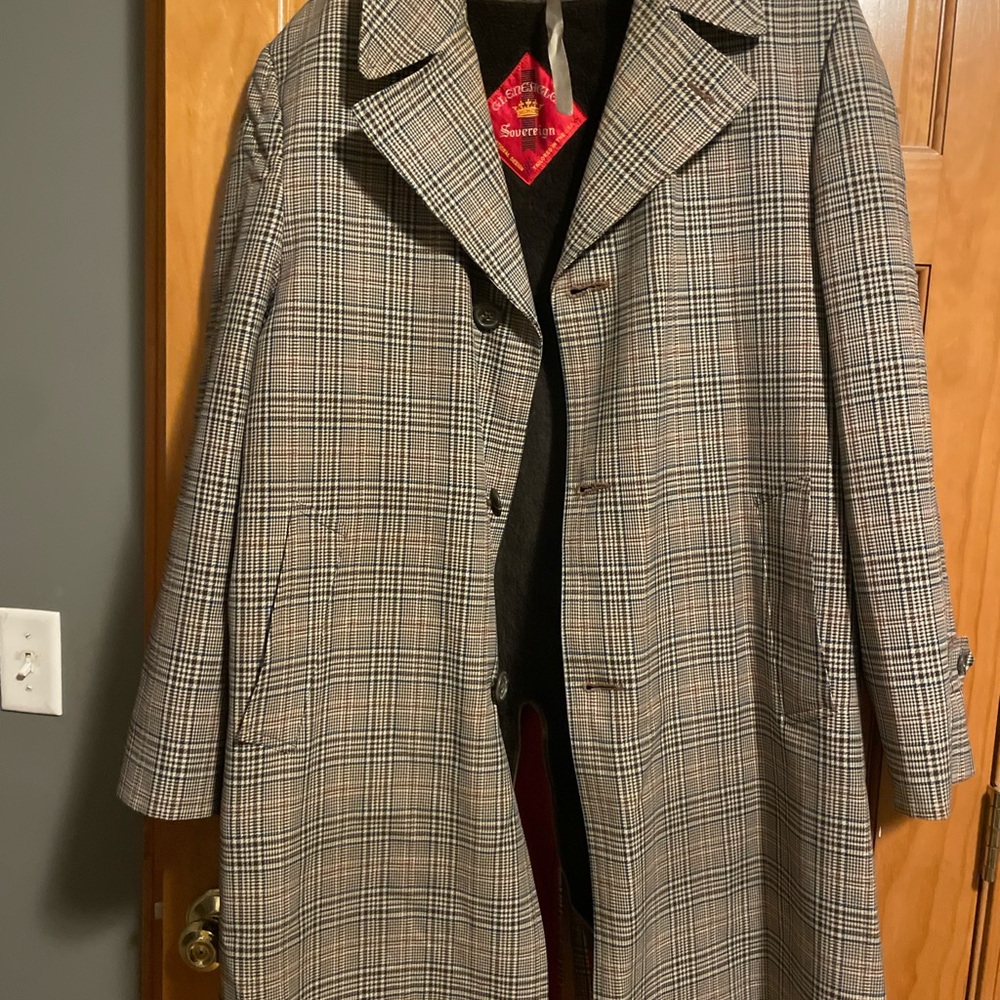 Gleneagles Sovereign | Lined Houndstooth Plaid trench coat [GREAT CONDITION!]